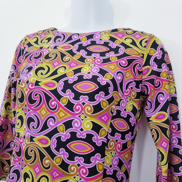 Jude Connally Geometric Abstract Multi Colored Psychedelic Sheath Dress Funky - Picture 2 of 10